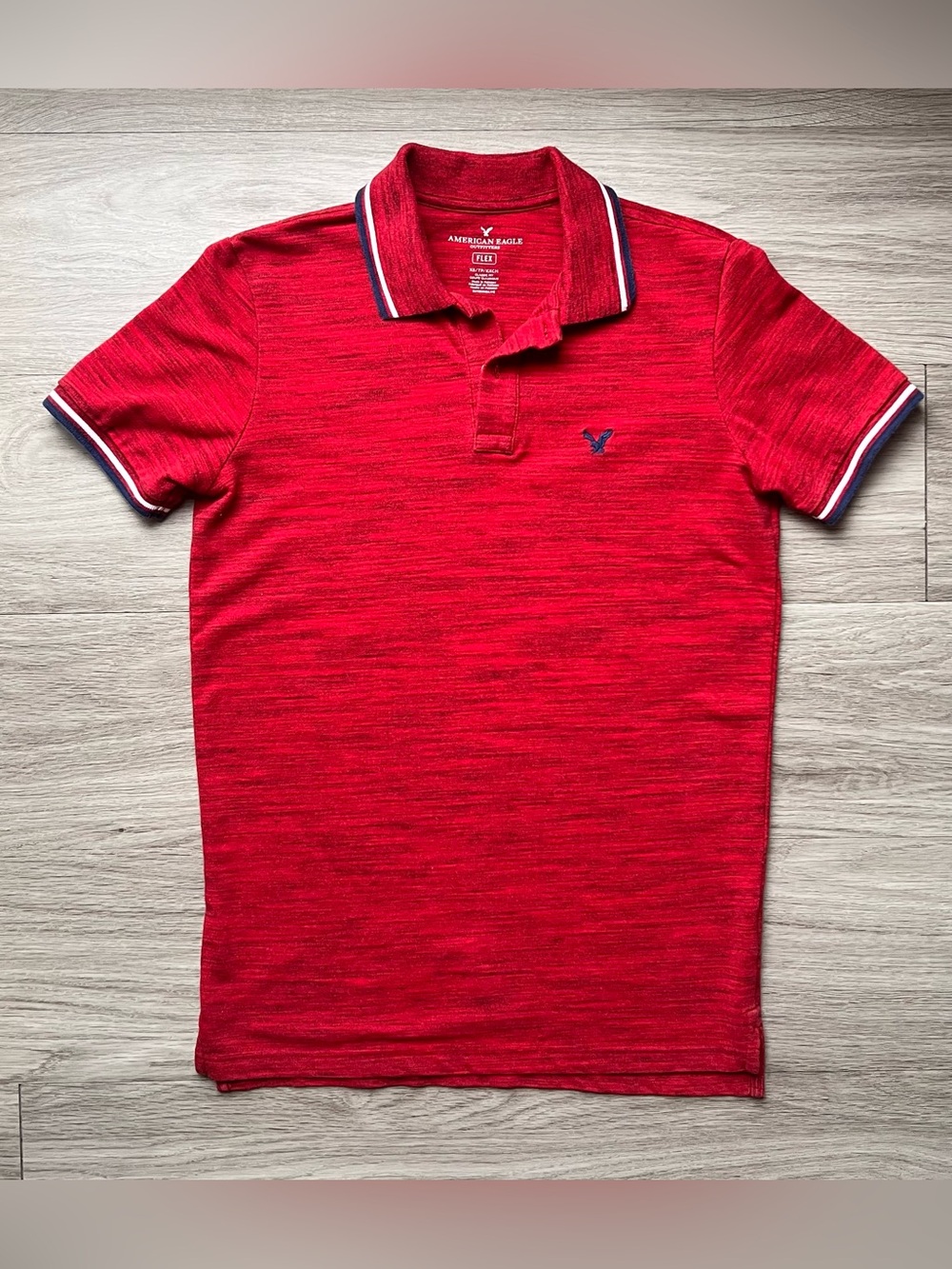 Men's American Eagle Outfitters Red Heathered Polo Shirt - XS